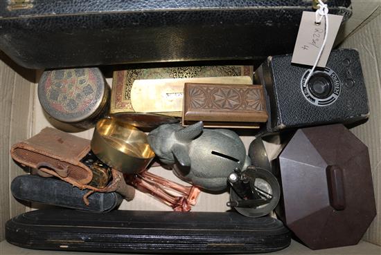 A Cameras, seals, marbles and mixed collectables